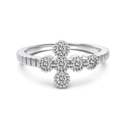 925 Sterling Silver Flower Bridal Wedding Ring by KAKODIY