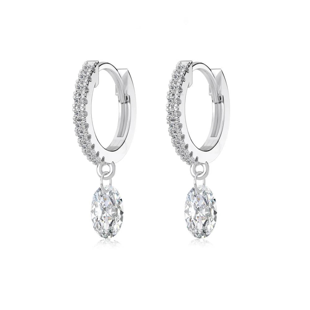 KAKODIY Oval Zircon Pendant 14K Gold Plated Earrings 925 Sterling Silver Fine Jewelry Earrings - product image 1