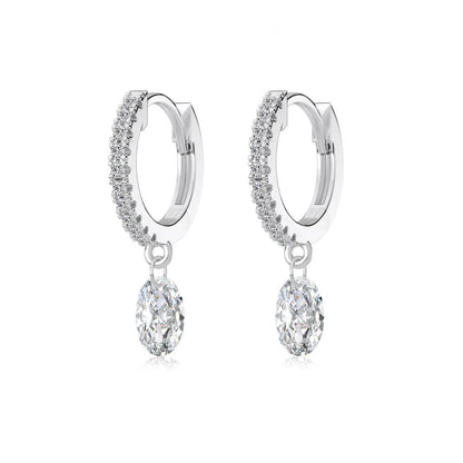KAKODIY Oval Zircon Pendant 14K Gold Plated Earrings 925 Sterling Silver Fine Jewelry Earrings - product image 1