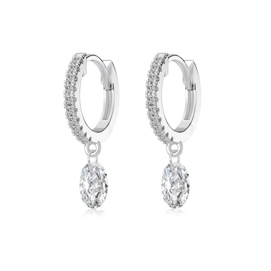 KAKODIY Oval Zircon Pendant 14K Gold Plated Earrings 925 Sterling Silver Fine Jewelry Earrings - product image 1