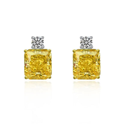 New Arrival 8A Luxury Square CZ Zircon Stone Stud Drop Earrings S925 Sterling Silver Jewelry for Wedding Women Party