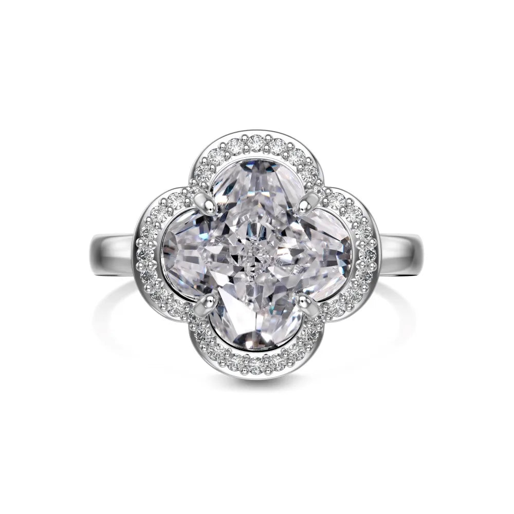 925 Sterling Silver Clover CZ Statement Ring product image 5