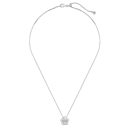 925 Sterling Silver Flower 5A CZ Pendant Necklace product image 7
