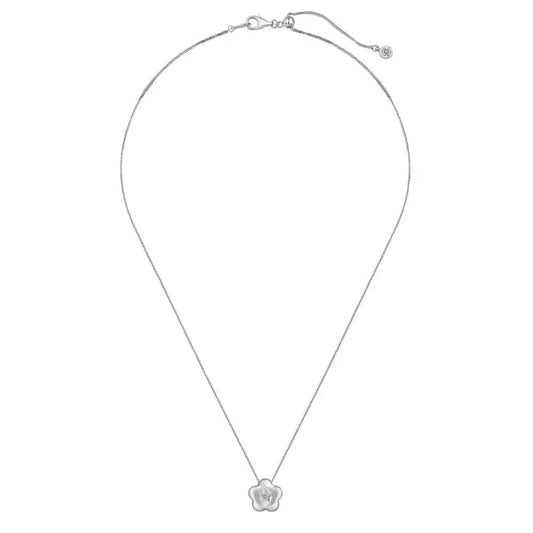 925 Sterling Silver Flower 5A CZ Pendant Necklace product image 7
