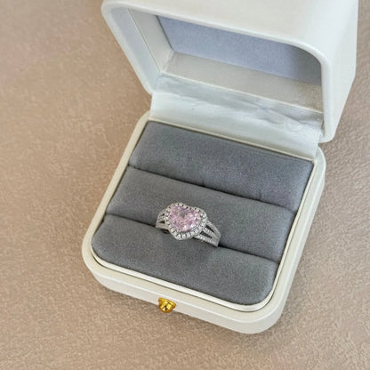 OEM ODM Smart Jewelry Manufacturer S925 Silver Eternity Band Heart Love 8A Cubic Zirconia Wedding Engagement Bridal Rings