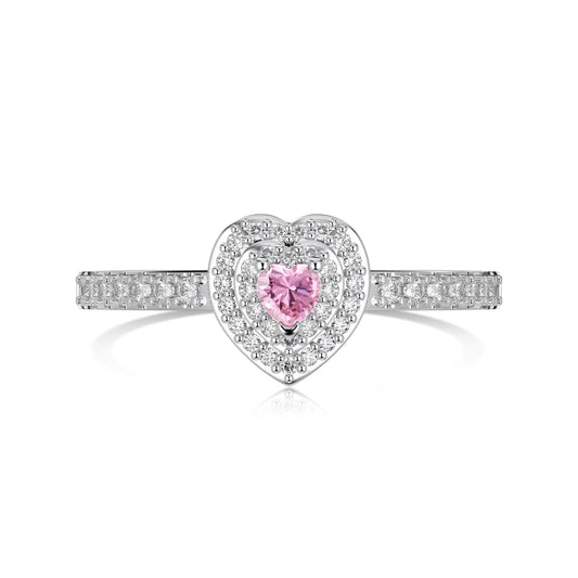 925 Silver Heart CZ Engagement Ring DY121017 product image 6