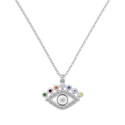 925 Sterling Silver Evil Eye CZ Pendant Necklace product image 8