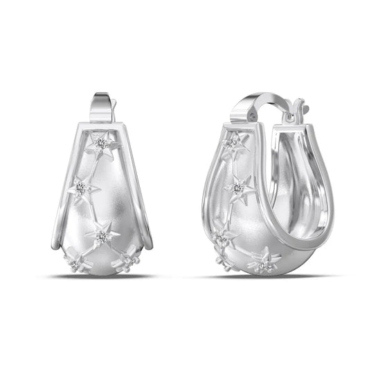 High Quality Frosted Surface 925 Sterling Silver Chunky U-Shape 5A Cubic Zirconia Clip on Earrings for Women Dress up