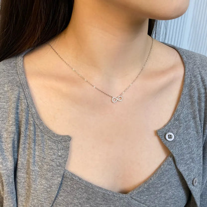 18K Gold Plated  Dainty Infinity Pendants 925 Sterling Silver Necklaces for Women Eternal Friendship Necklace Bijoux Femme Collier