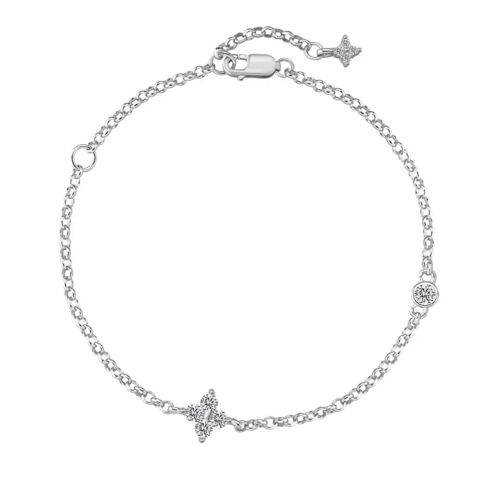 925 Sterling Silver Star Chain Bracelet by KAKODIY
