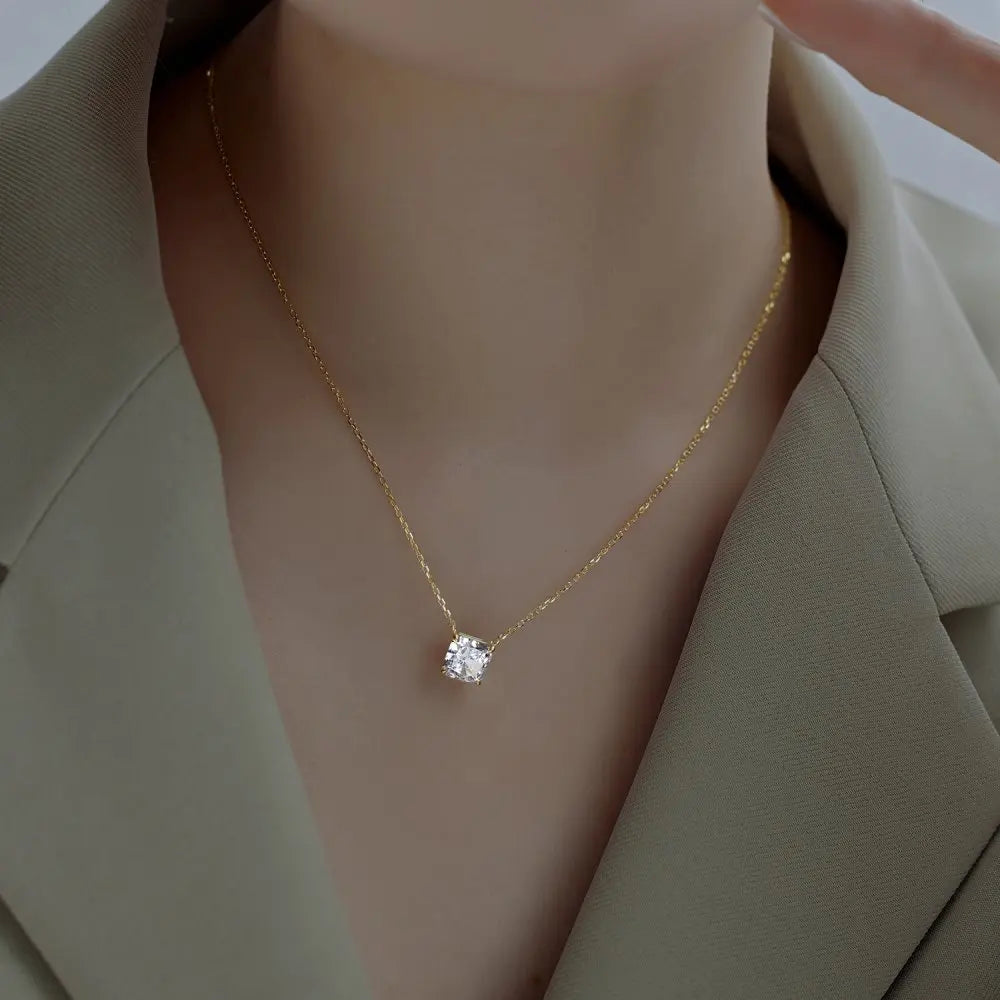 925 Sterling Silver CZ Pendant Necklace DY190528 product image 3