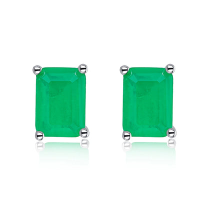 KAKODIY Classic Design Boutique Jewelry Rhodium Plated 925 Sterling Silver Rectangular Emerald Cut 5A Cubic Zirconia Stud Earrings Women - product image 1