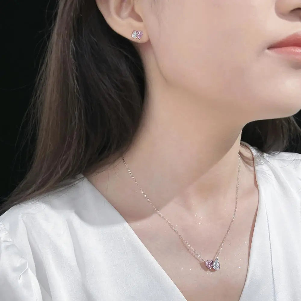 925 Silver Heart 5A CZ Pendant Necklace DY190972 product image 5