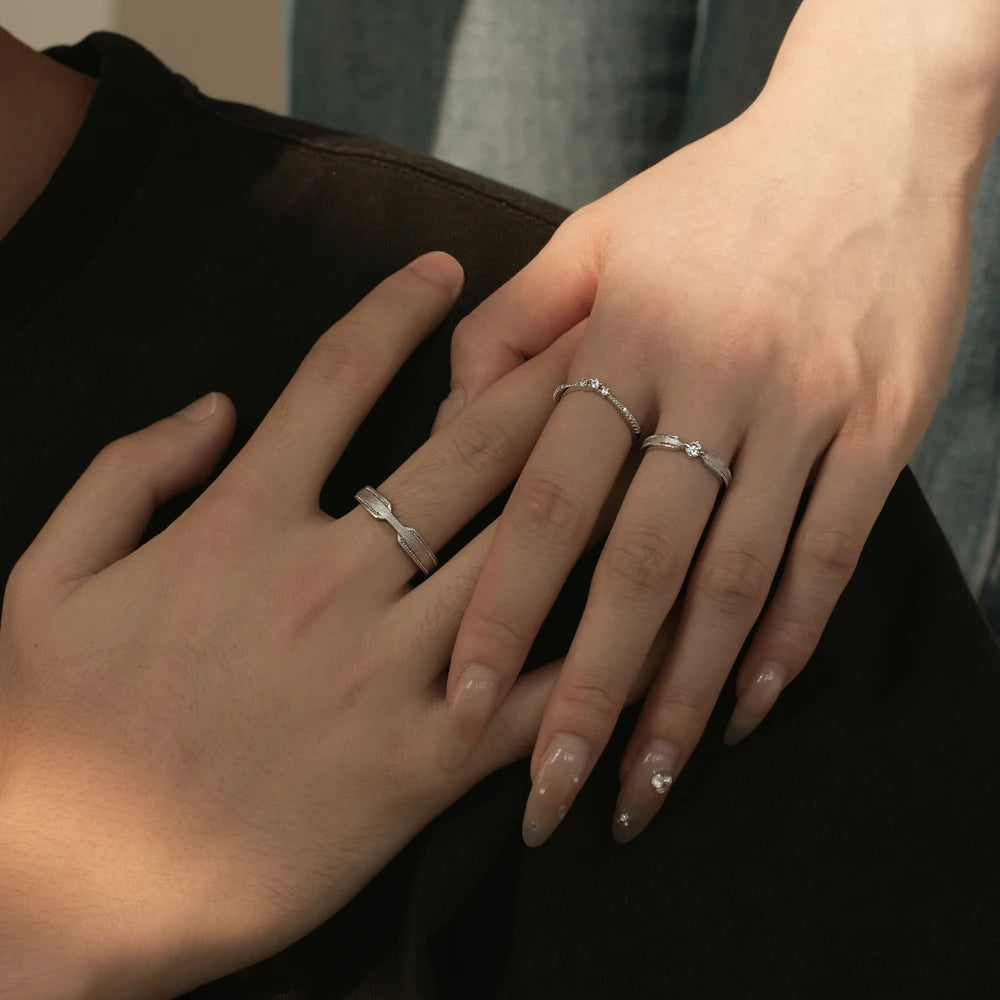 925 Sterling Silver CZ Personalized Wedding Ring product image 3