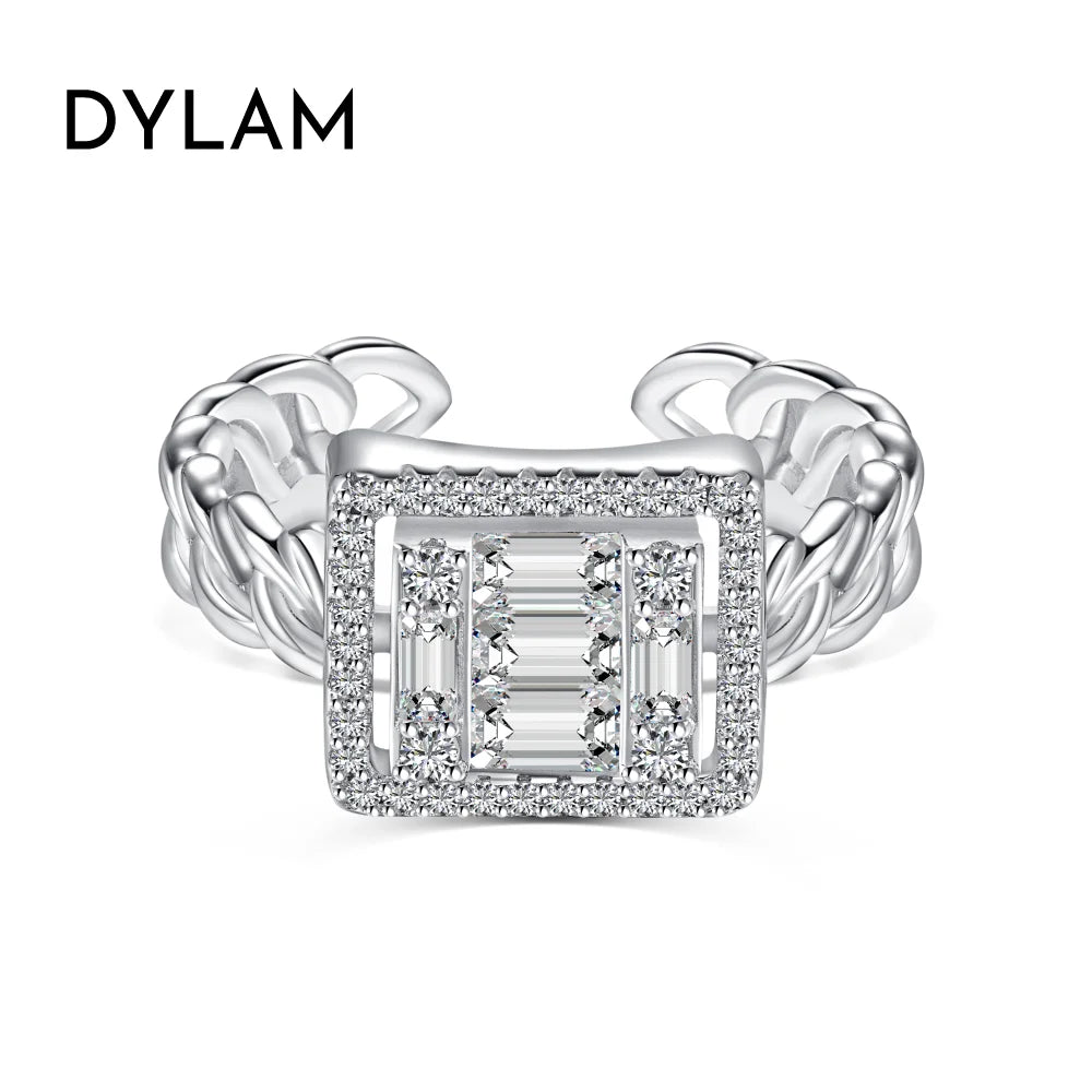 925 Sterling Silver Geometric CZ Engagement Ring product image 7