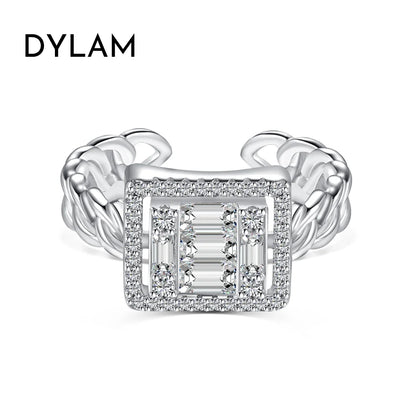 925 Sterling Silver Geometric CZ Engagement Ring product image 7