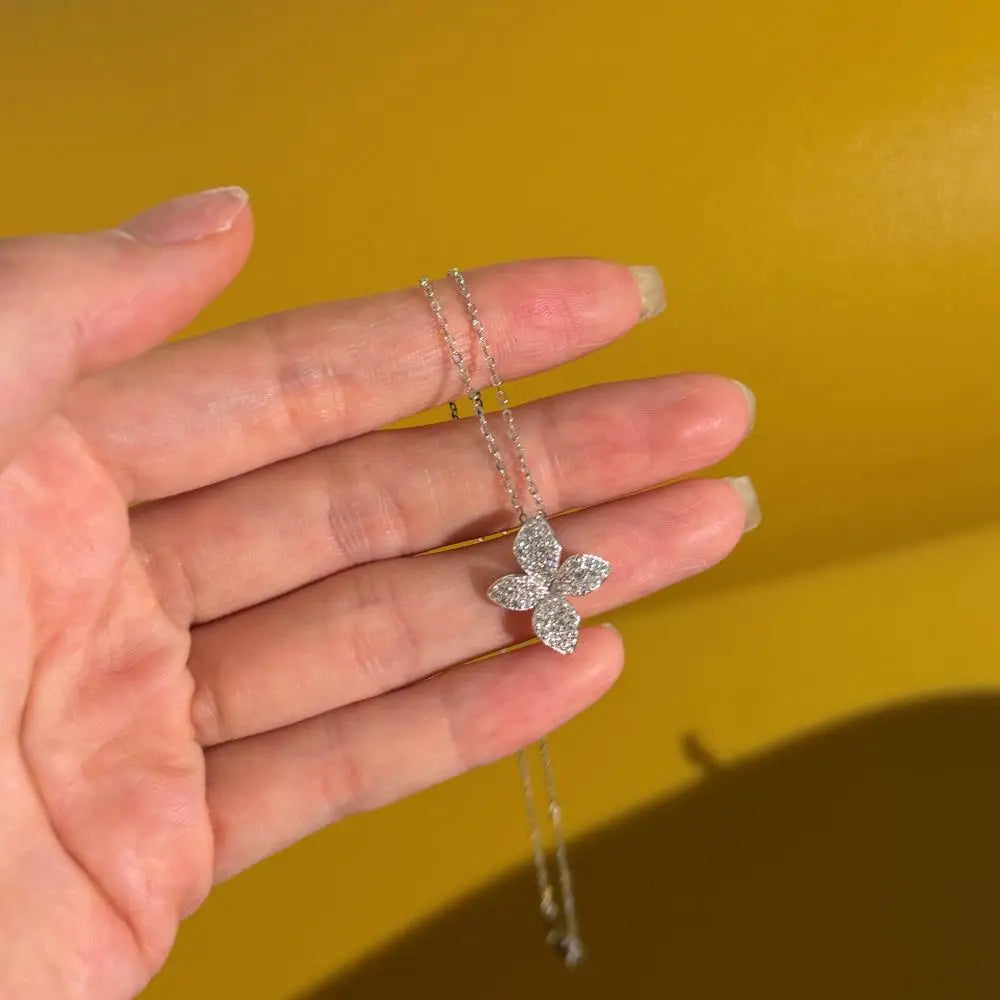 925 Sterling Silver Clover Lariat Necklace product image 6