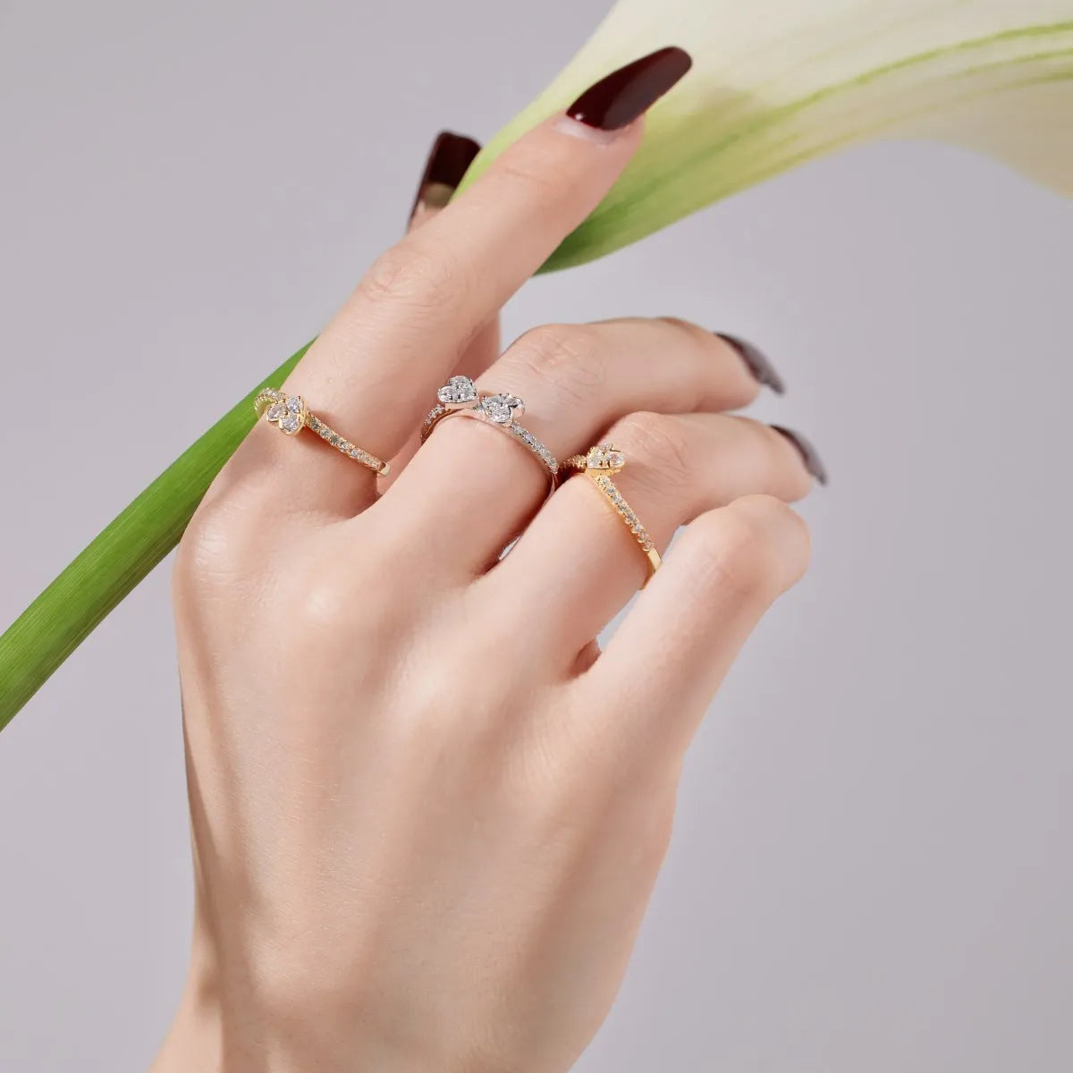 925 Sterling Silver Clover Stacking Ring product image 3