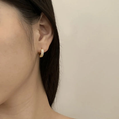 S925 Silver Jewelry Hypoallergenic Luxury Sparkle Shinny 18K Gold Plated Earring Cz Cubic Zirconia Hoop Earrings Women