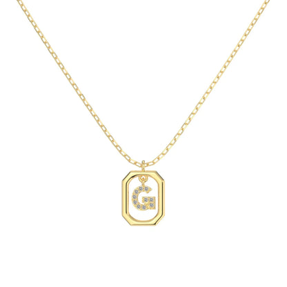 925 Silver G Initial 5A CZ Necklace DY191335 product image 6