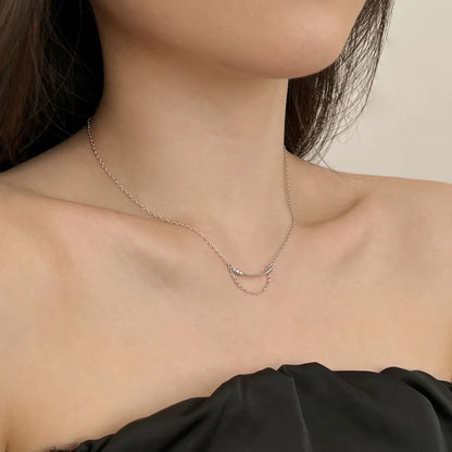 New Arrival 18K Gold Plated  Necklace New Smile Cz Cubic Zirconia Moon Pendant Necklaces S925 Silver Jewelry