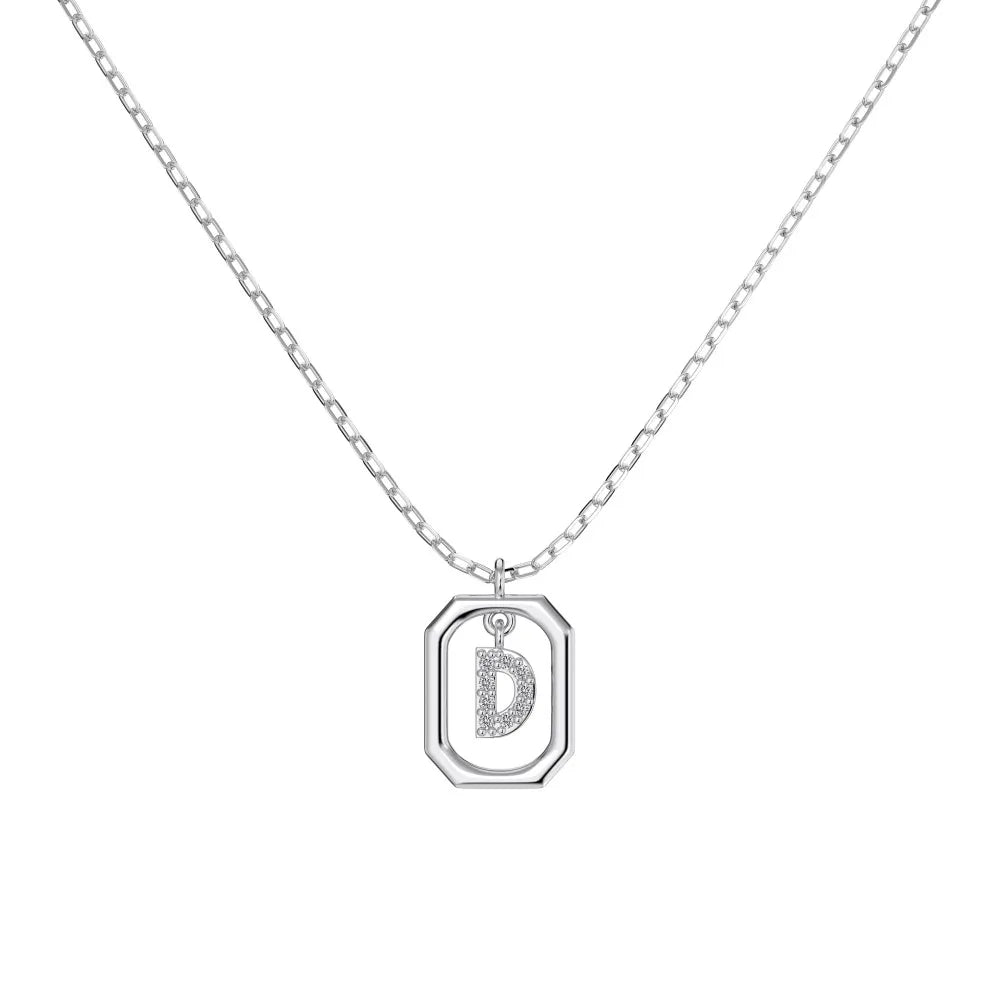 925 Silver 5A CZ Initial Necklace DY191332 product image 5