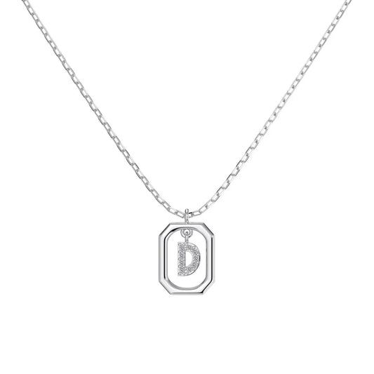 925 Silver 5A CZ Initial Necklace DY191332 product image 5