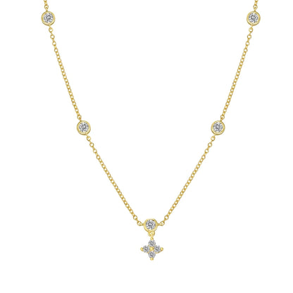 Elegance Christmas New Year Xmas Festival Gifts S925 Silver Link Chain Four Leaf Clover Lucky Pendant Necklace for Women
