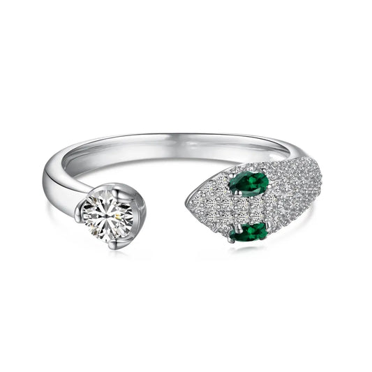 925 Sterling Silver Snake CZ Adjustable Ring product image 8