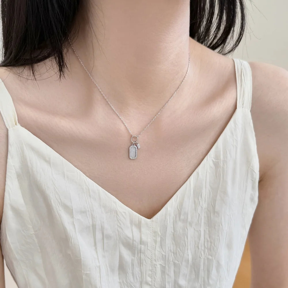 925 Sterling Silver CZ Pendant Necklace DY191501 product image 6