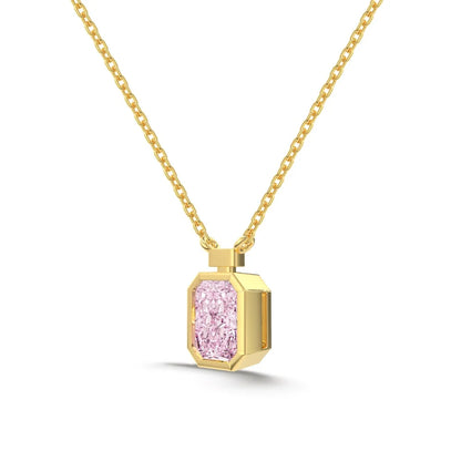 Luxury Fine Jewelry S925 Silver Solitaire Rectangle 8A Crushed Iced Out Cut Cubic Zirconia Pendant Necklace for Women