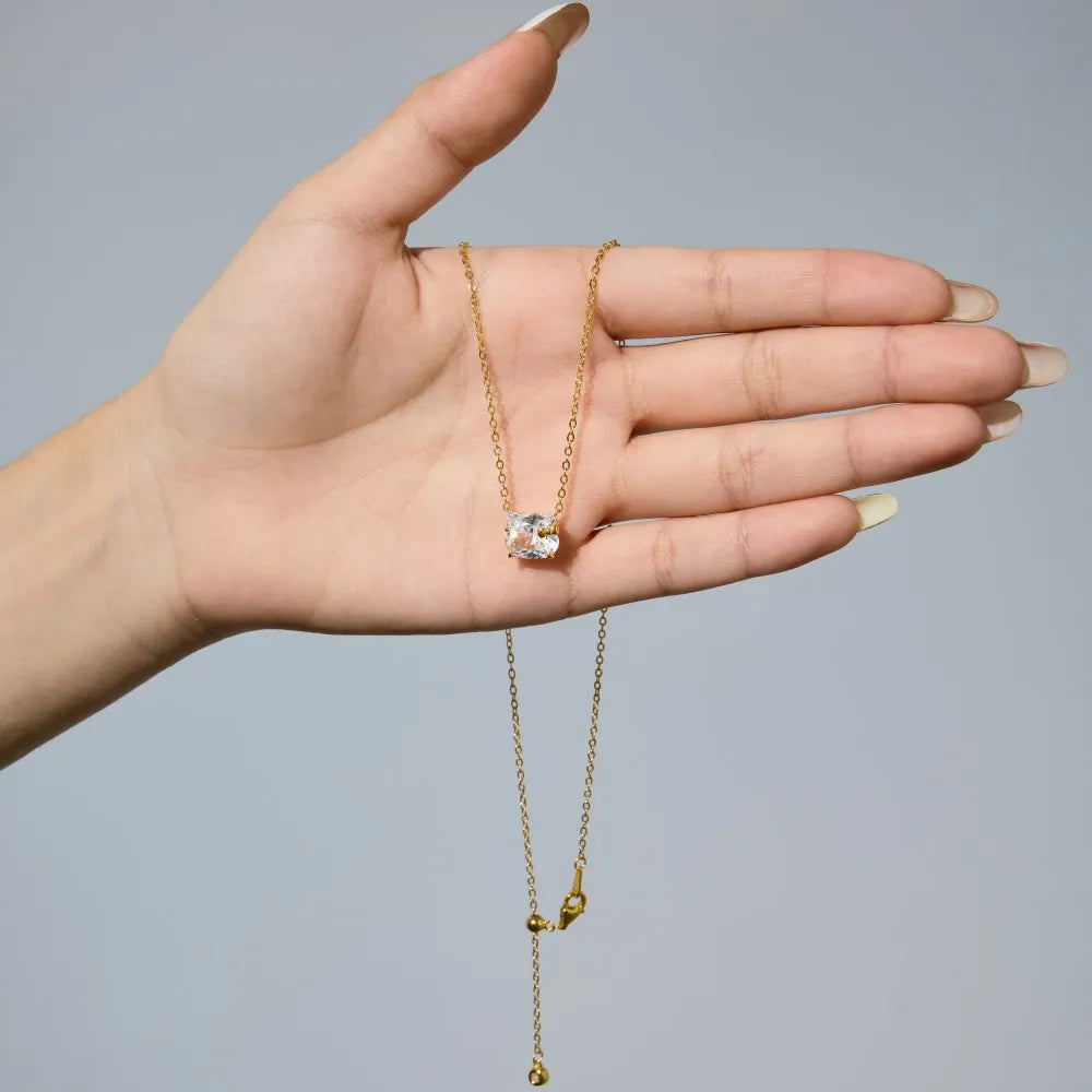 925 Sterling Silver Bow 5A CZ Pendant Necklace product image 5