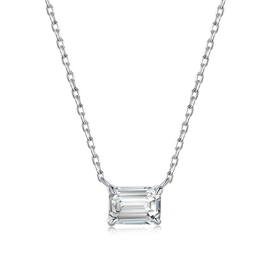 925 Sterling Silver Emerald CZ Pendant Necklace by KAKODIY