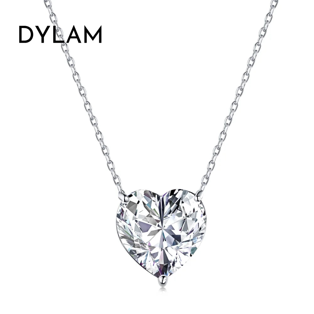 925 Sterling Silver Heart 8A CZ Pendant Necklace product image 9