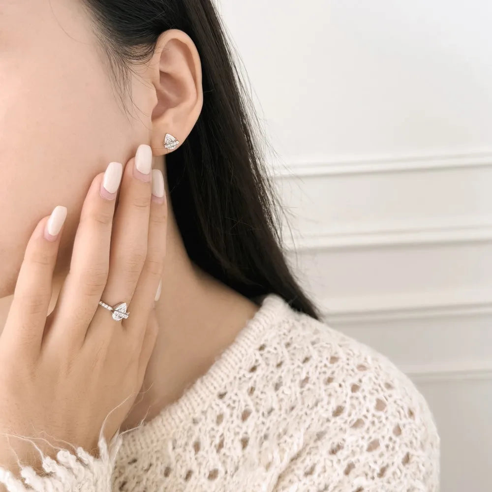 KAKODIY Small Cute Design Boutique Jewelry 925 Sterling Silver 5A Cubic Zirconia Shiny Pear Stud Earrings For Women Everyday Wear - product image 5