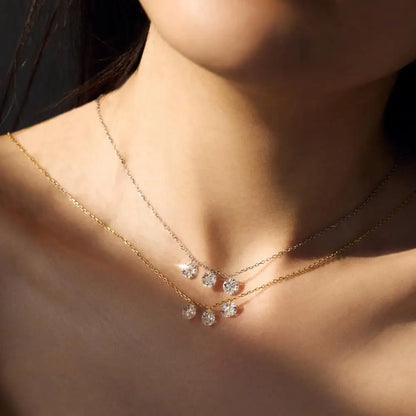 925 Silver CZ Bridal Pendant Necklace DY191193 product image 2