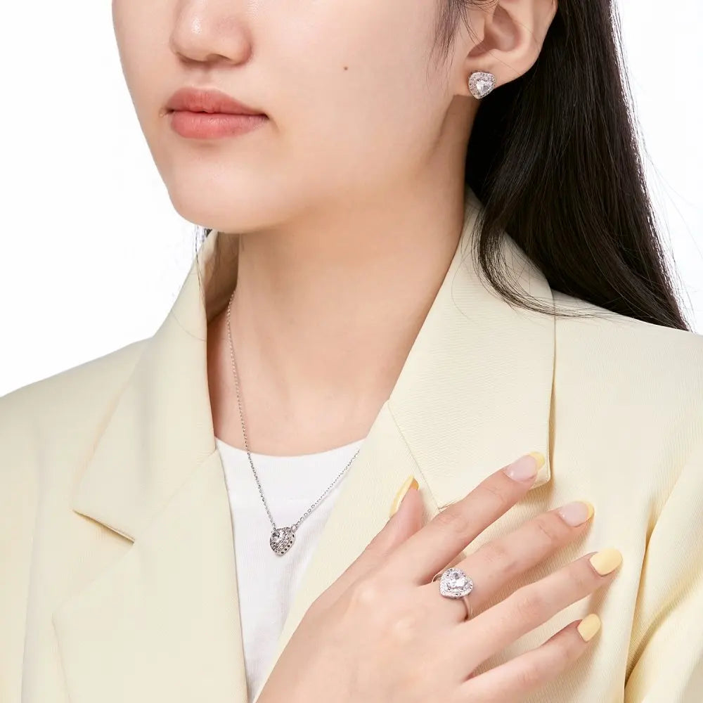 925 Sterling Silver Heart CZ Ring DY120802 product image 5