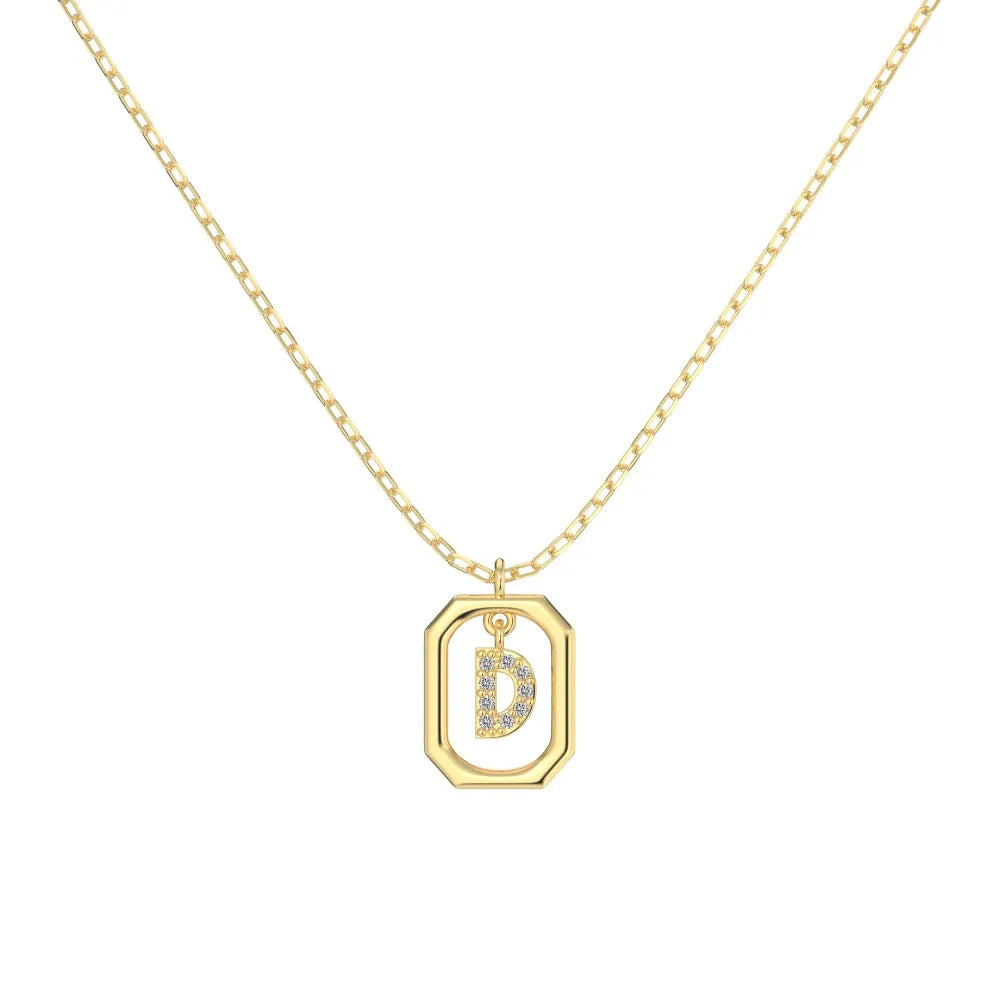 925 Silver 5A CZ Initial Necklace DY191332 product image 4