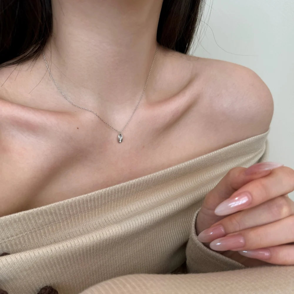 Chic Charm Design Fine Jewelry 925 Sterling Silver Link Chain Solitaire 5A Cubic Zirconia Elegance Oval Pendant Necklace