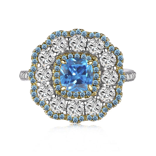 925 Sterling Silver Sapphire CZ Wedding Ring by KAKODIY