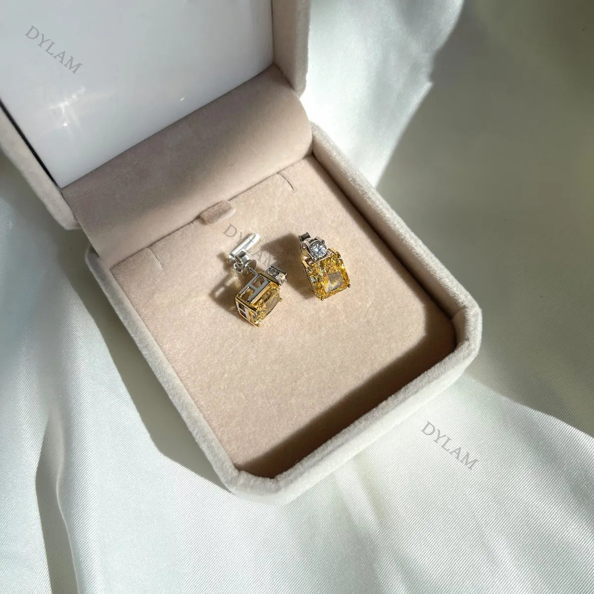 New Arrival 8A Luxury Square CZ Zircon Stone Stud Drop Earrings S925 Sterling Silver Jewelry for Wedding Women Party