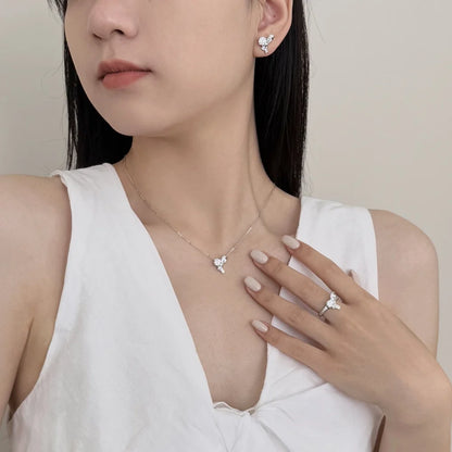 925 Silver Heart CZ Engagement Ring DY121538 product image 6