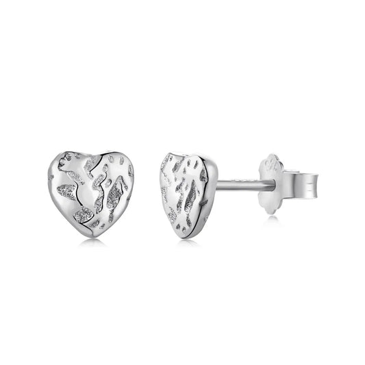 Minimalist Irregular Studs Earrings Jewelry Silver Stud Earrings S925 Sterling Women Cute Trendy Statement Heart Earrings