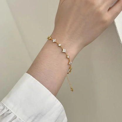 925 Sterling Silver Clover CZ Bracelet product image 4