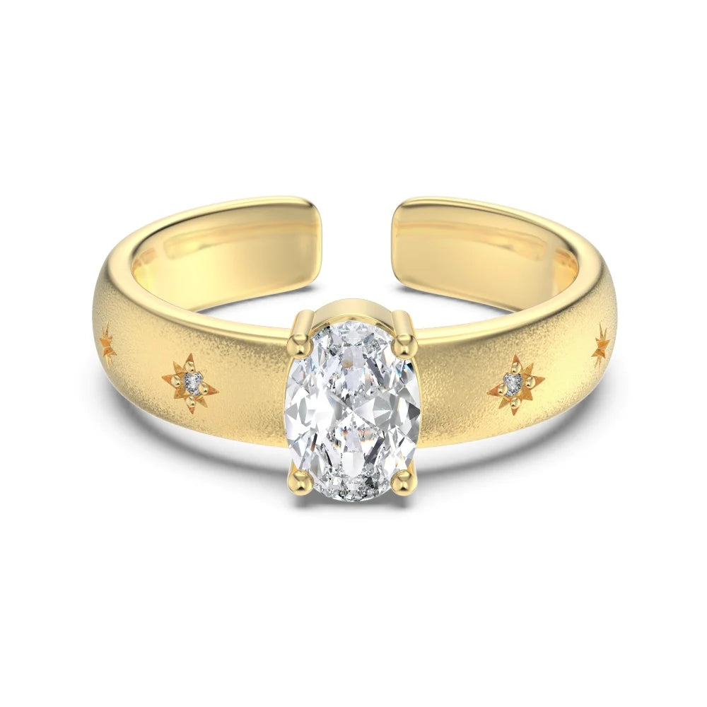 925 Sterling Silver Star CZ Engagement Ring product image 8