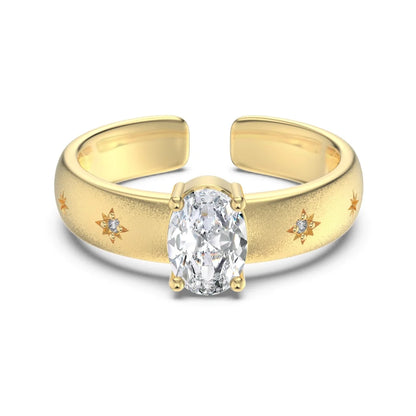 925 Sterling Silver Star CZ Engagement Ring product image 8