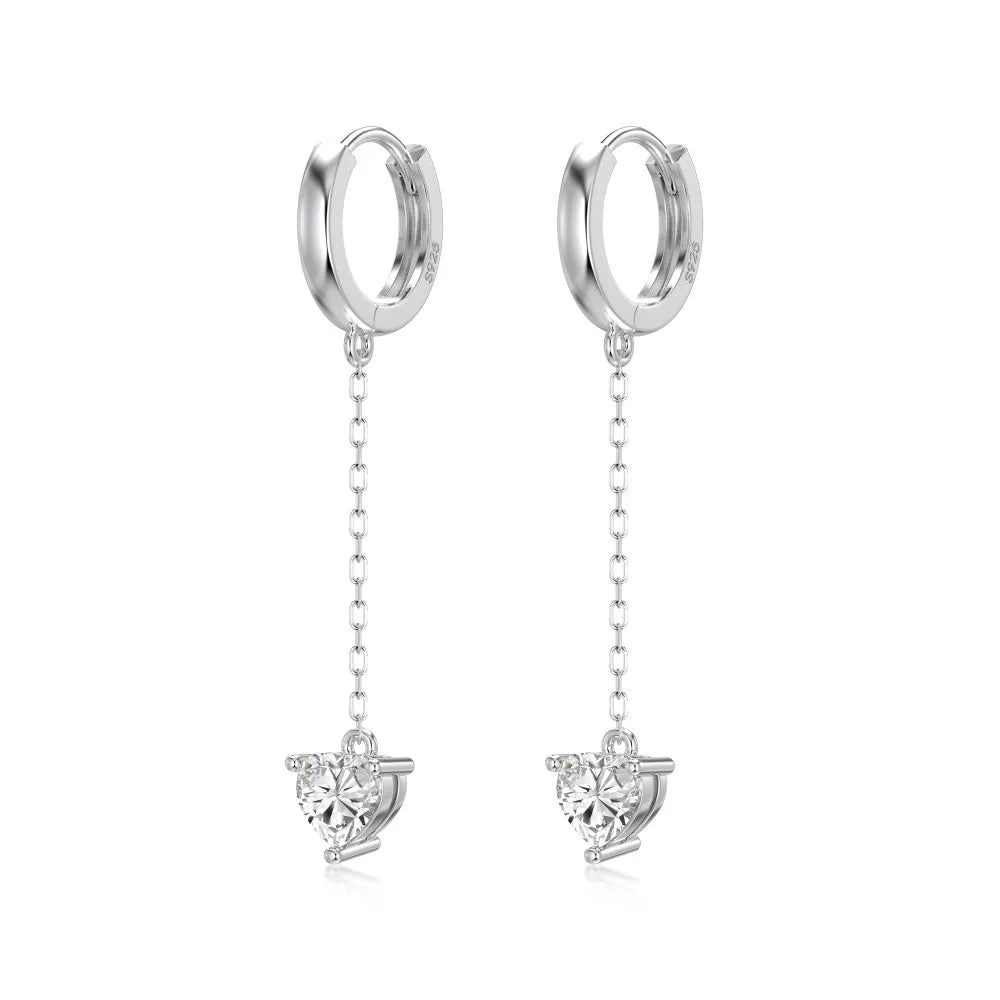 KAKODIY Elegance Design Fine Jewelry Earrings 925 Sterling Silver Pendant Tassel Heart 5A Cubic Zirconia Ring Earrings Women Wear Everyday - product image 1