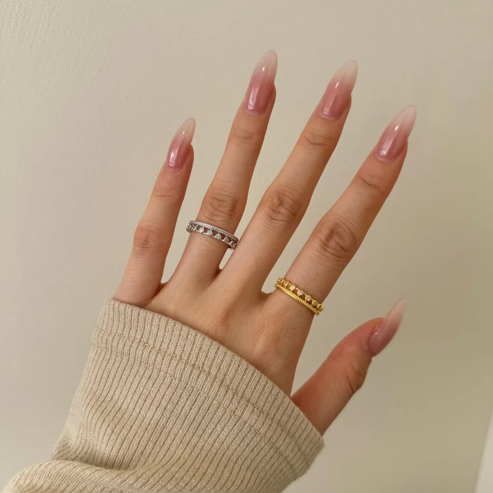 Specially Design Fine Fashion Women Jewelry Sterling Silver Eternity Band Double Layer 5A CZ Zirconia Daily Dress up Ring