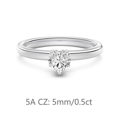 925 Sterling Silver Heart CZ Wedding Ring product image 14