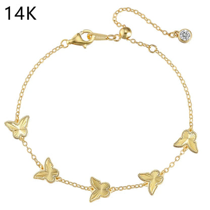 925 Sterling Silver Butterfly 5A CZ Charm Bracelet product image 7